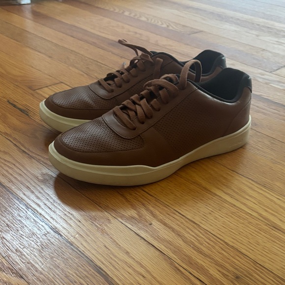Cole Haan Brown Leather Sneakers with Cream Sole - Picture 1 of 9